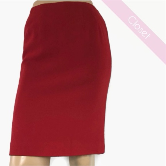 Red wool pencil skirt Clearance